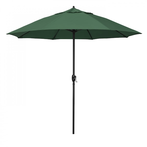 California Umbrella 9' Bronze Aluminum Market Patio Umbrella, Olefin Hunter Green 194061337370 - main